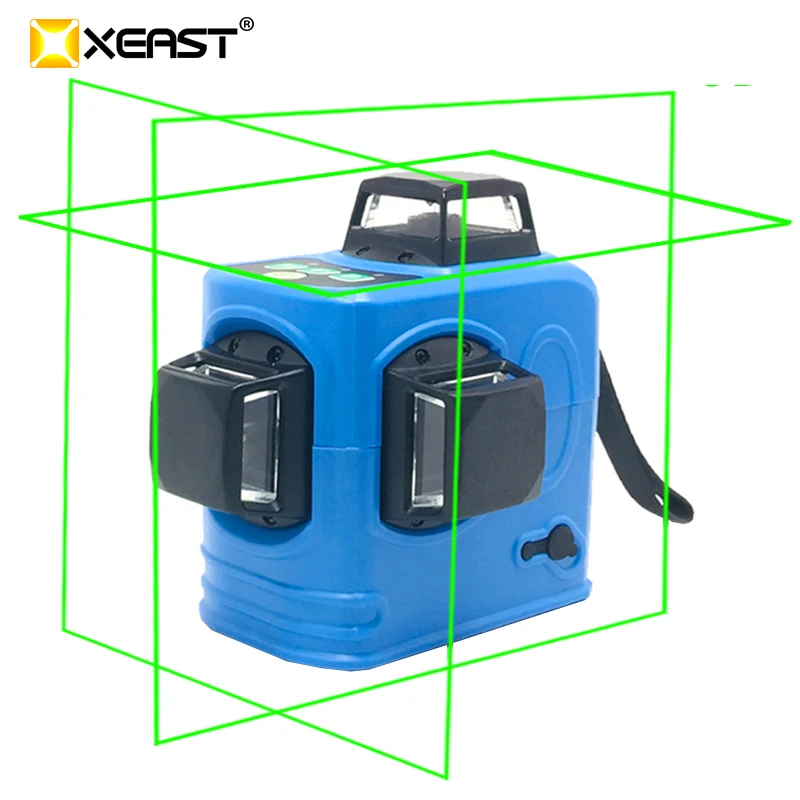 

XEAST XE-68 3D Laser Levels 12 Lines Cross Level with Tilt Function and Self Leveling Outdoor 360 Rotary Green Laser