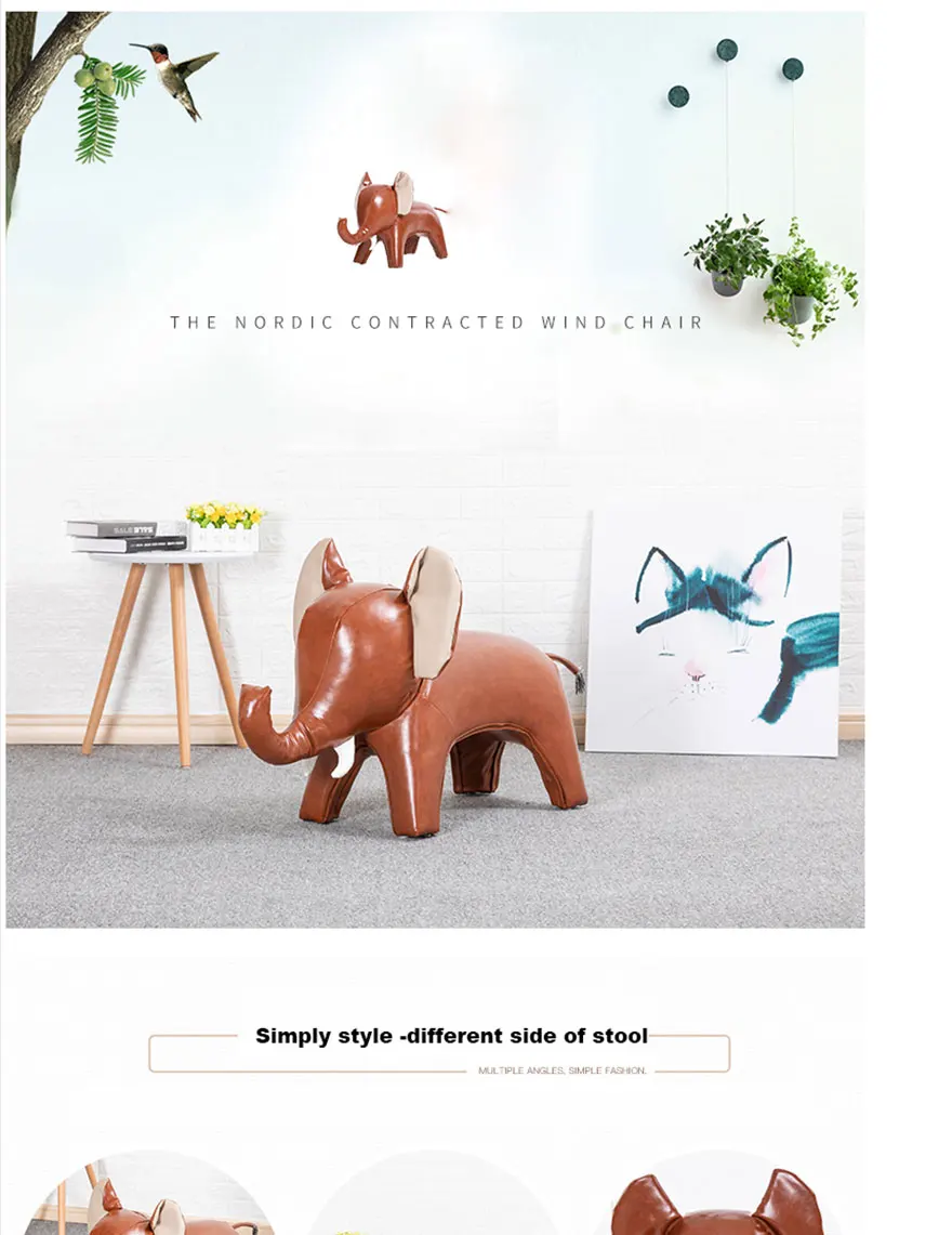 2019 реальные Kruk Taburetes современный пуф животных домашних животных положить дизайнер мебель Слон Модель украшения комнаты стул деревянный
