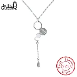 Effie queen серебро 925 ювелирные изделия серьги-гвоздики для женщин Свадебная вечеринка подарок новый оригинальный дизайн соты Геометрия