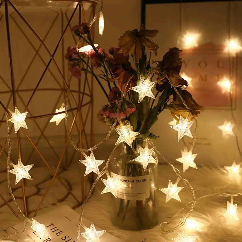 

Taoup 2m Warm White Star LED Light Wedding Decor Accessories LED Light Decor for Home Romantic Flowers Light for Home Wedding