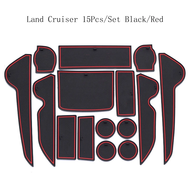 

For Toyota Land Cruiser Door Slot Pad Car Interior Refit Anti-slip Mat LC200 Control Water Cup Mat Auto Accessories