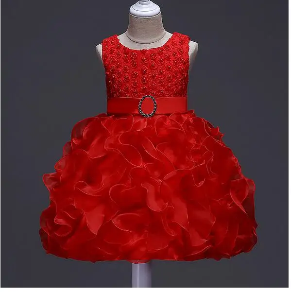 

Girl's Princess Dresses 2017 Summer Christmas Pearl Flowers Kids Vest tutu Dress Children's Wedding Formal Party Dresses 4-9T