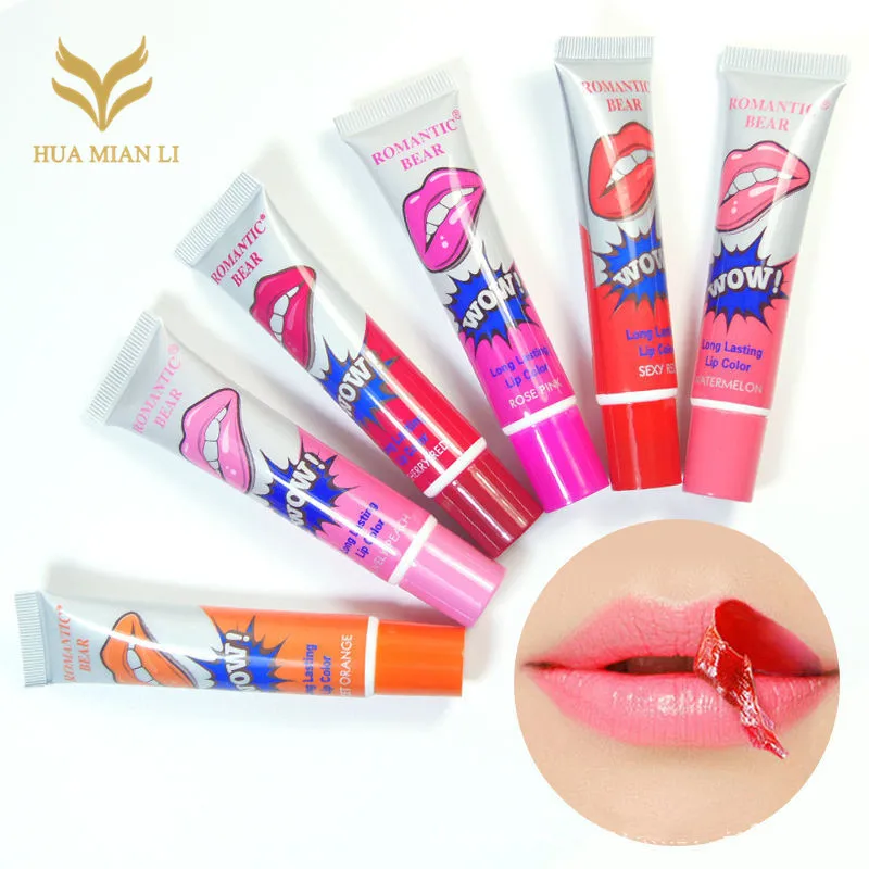 

6 Colors Peel off Lipstick Waterproof Lip Gloss Labial Lip Tint Matte Long Lasting Lipstick Magic rouge a levre mat corante