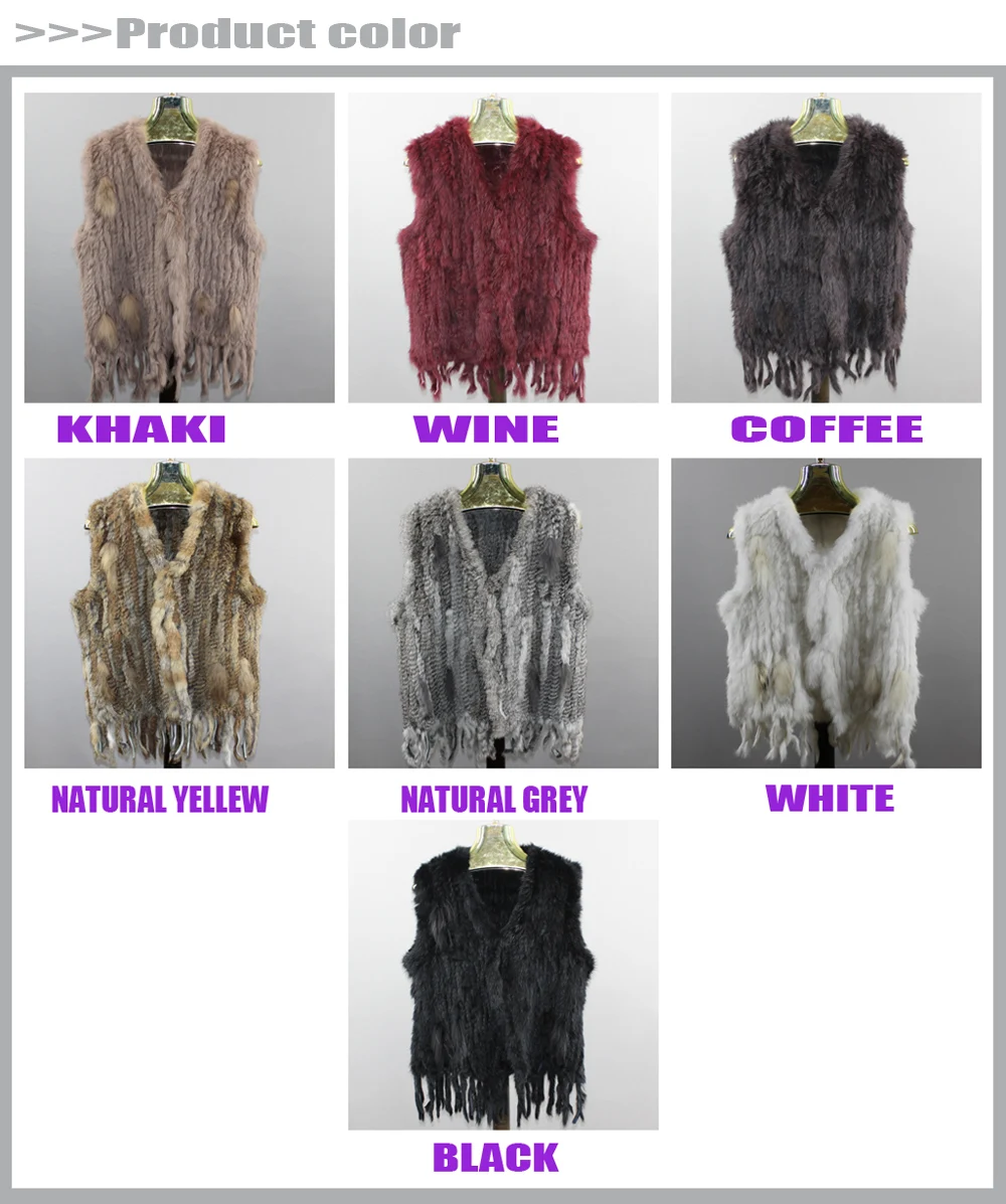 Hot Sell woman girl real rabbit fur vest jacket spring winter warm 100%genuine rabbit fur knit coat vest Retail and wholesale