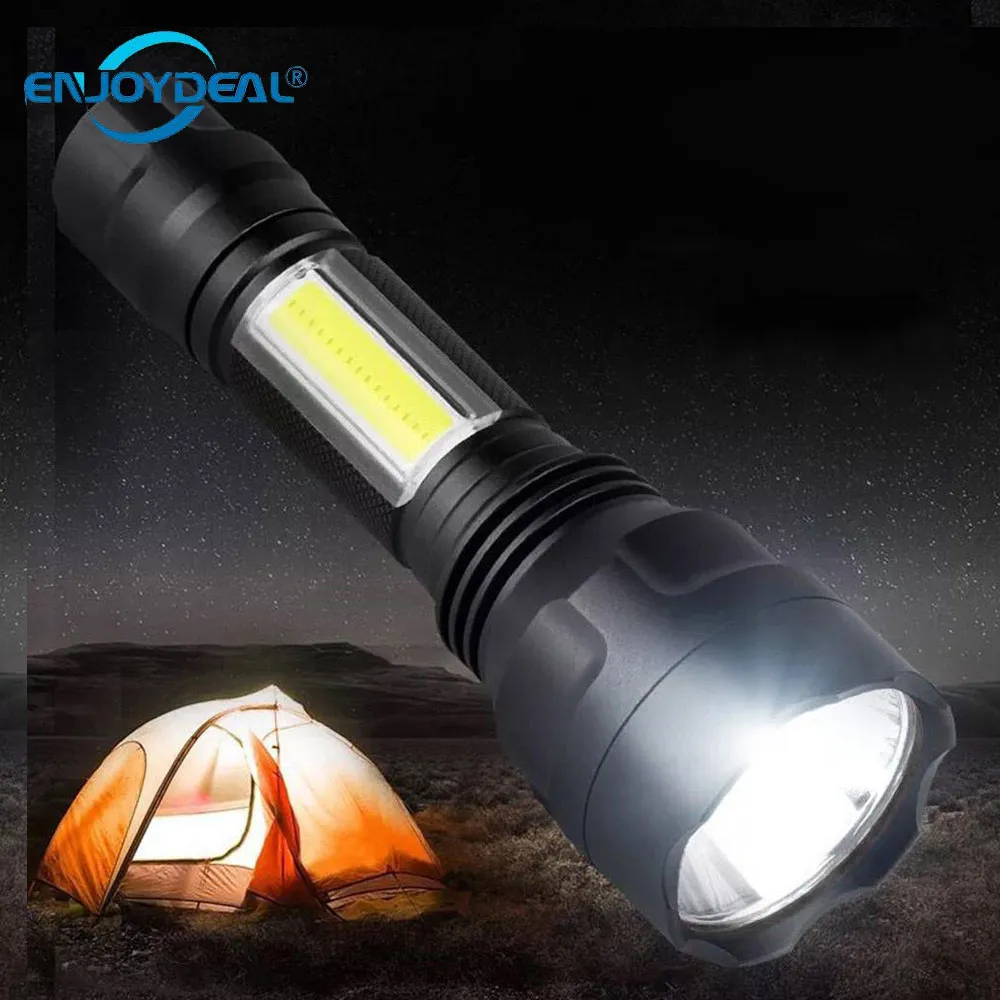 Ultra Bright Portable Led flashlight T6 torch COB LED work light