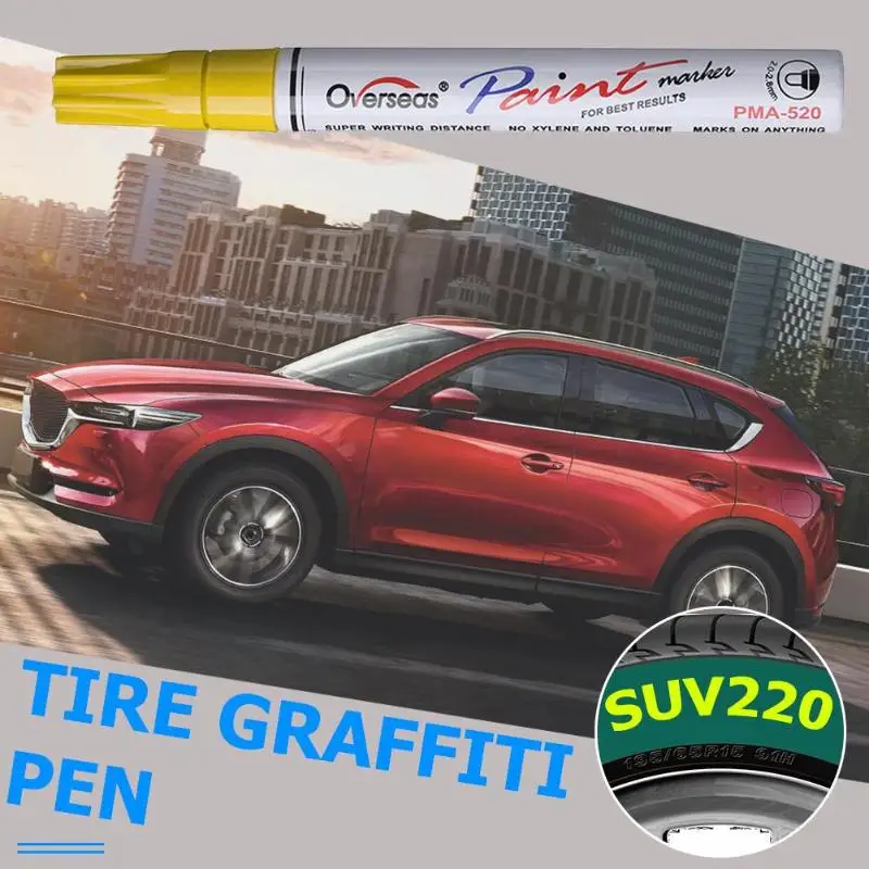 7Colors Universal Waterproof Permanent Paint Marker Pen Car Tyre Auto Tire Tread Rubber Painting Marker Graffiti Oily Marker Pen