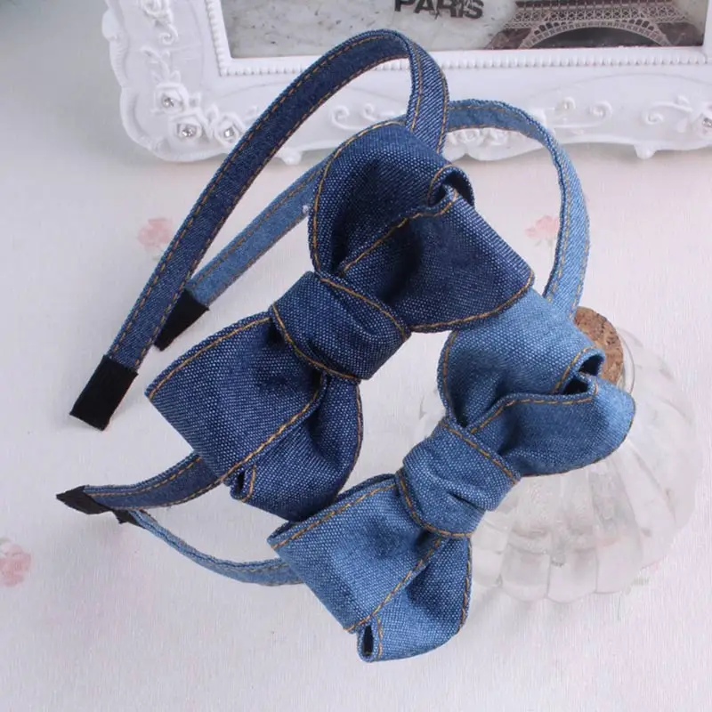 

HOT Denim Bow Cute headband hair band Hair Accessory Girl Headbands For Women Provide Drop Shipping