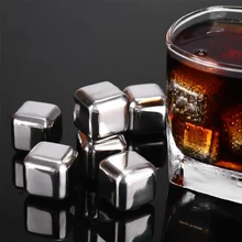 Relliar 4 шт/6 шт/8 шт из нержавеющей стали кубик льда в коробке многоразовые металлические Замороженные ледяные бар поставки