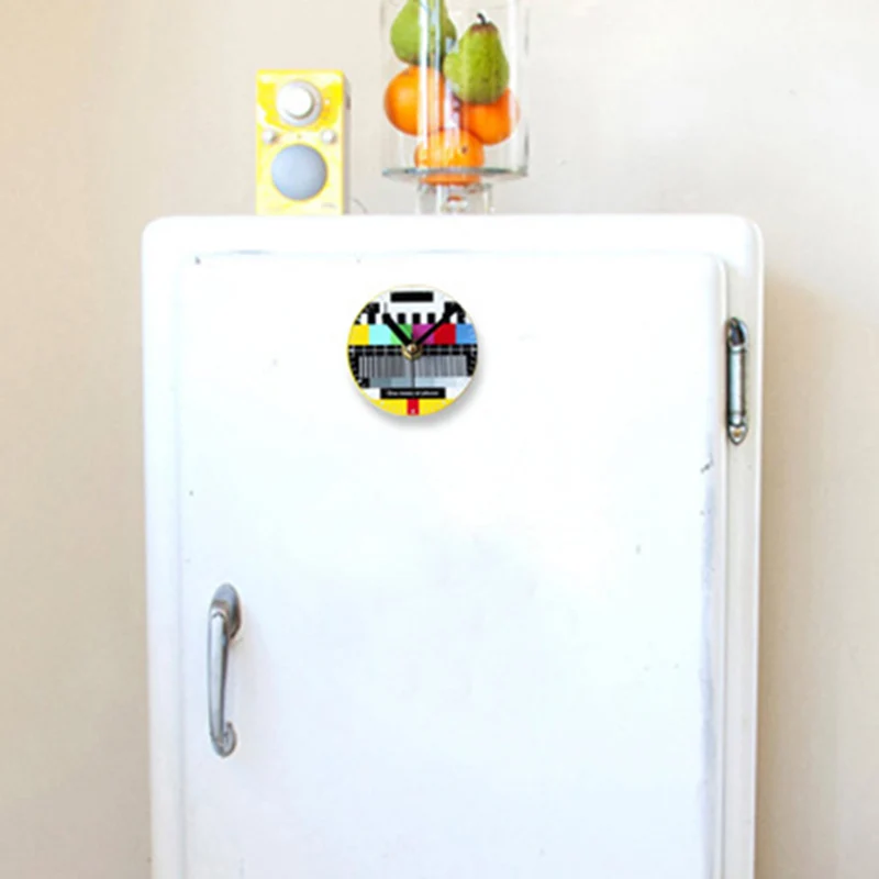 Мозаика магнит на холодильник с часами Творческий Магнитная Наклейки круглые часы сообщение держатель Кухня холодильник декор настенные часы
