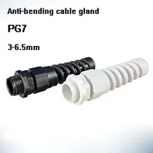 PG7 M12 10 шт нейлон кабелепровод сальник для герметизации провода 3-6,5 мм нить провод Пластик гибкий спиральный напряжения предохранительный кабель подключения