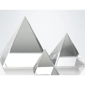 

80mmK9 Crystal Pyramid Color Printing Inner Carving Pattern K9 Crystal Crafts White Transparent Pyramid