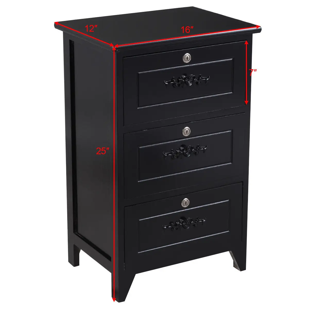 Giantex Bedroom Nightstand Modern End Beside Table with 3 Drawer Storage Organizer Wooden Home Furniture HW56018BK Giantex Bedroom Nightstand Modern End Beside Table with 3 Drawer Storage Organizer Wooden Home Furniture HW56018BK