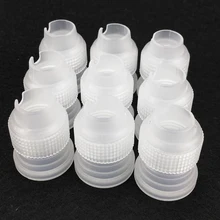 10 шт./компл. Кондитерские глазури трубопроводов муфты Пластик выпечки торта глазури Кондитерские мешки насадки для адаптера переменного тока инструменты Инструменты для тортов