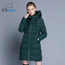 ICEbear 2018 new high quality velvet fabric woman winter coat casual female hooded jacket thick warm