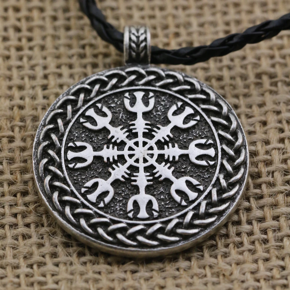 

10pcs Norse Vikings Vegvisir Amulet Pendant Necklace The Norse Vegvisir RUNE PENDANT Necklace Nordic Talisman