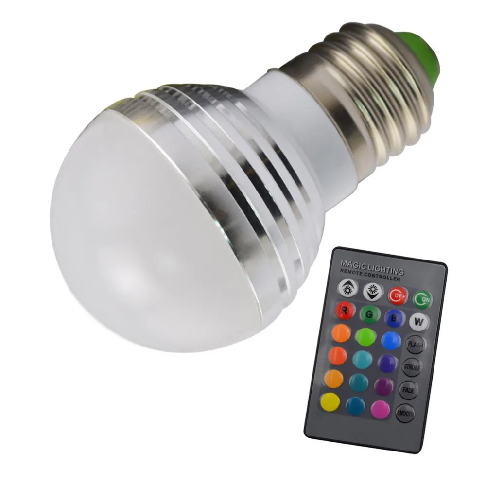 

E27 3W RGB LED Bulb with Remote Controller Dimmable Colorful Atmosphere Lamp LED Night Light Decor Xmas Pub Club Lighting