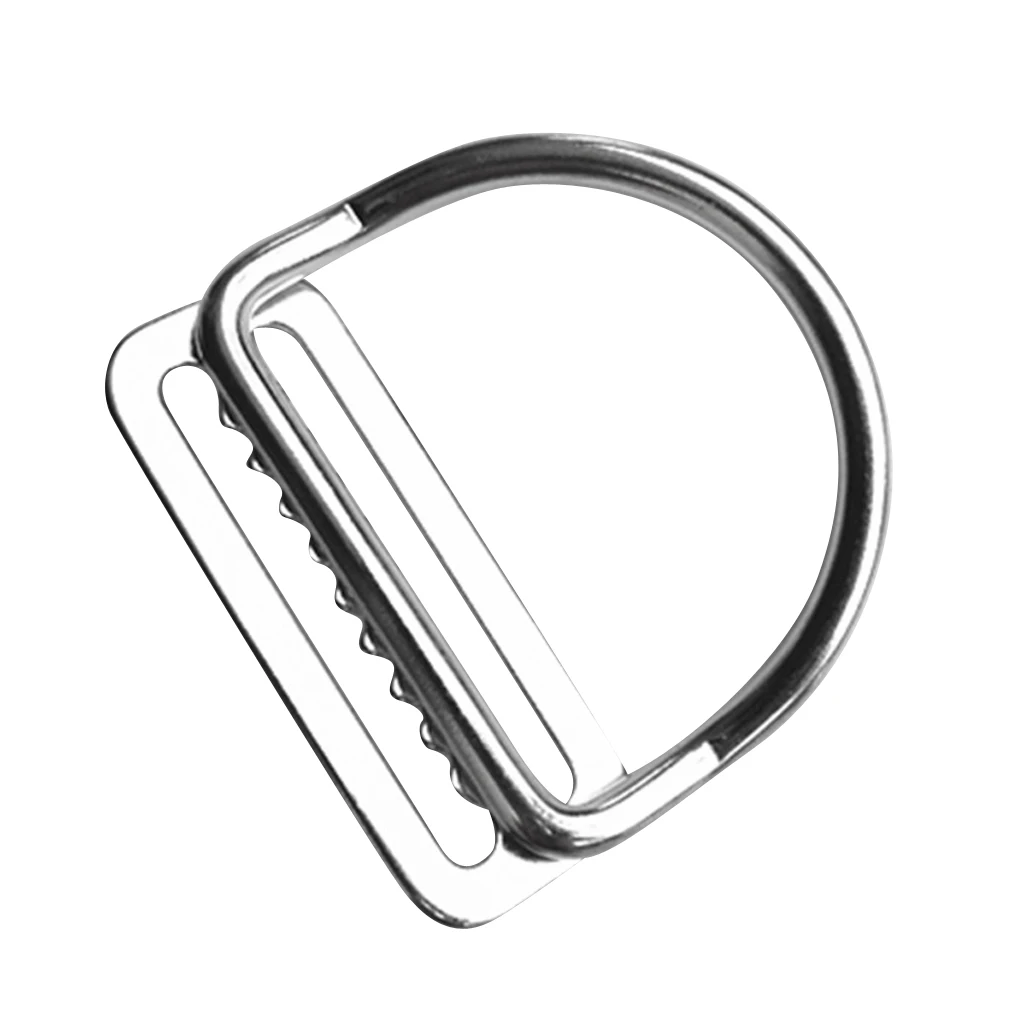 Pack of 2 Stainless Steel Scuba Diving Weight Belt Keeper with D-ring, Webbing Harness Accessories