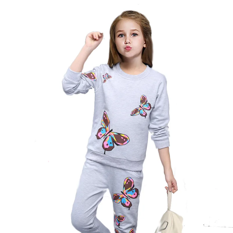 

V-TREE 2017 spring children's clothes set 2 pcs / set t-shirt + pant baby girls clothing