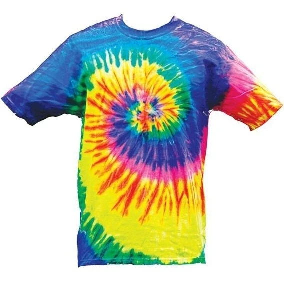 NEON RAINBOW TYE DYED TEE SHIRT men womens SIZE LG hippie tie dye NEW SWIRL #210