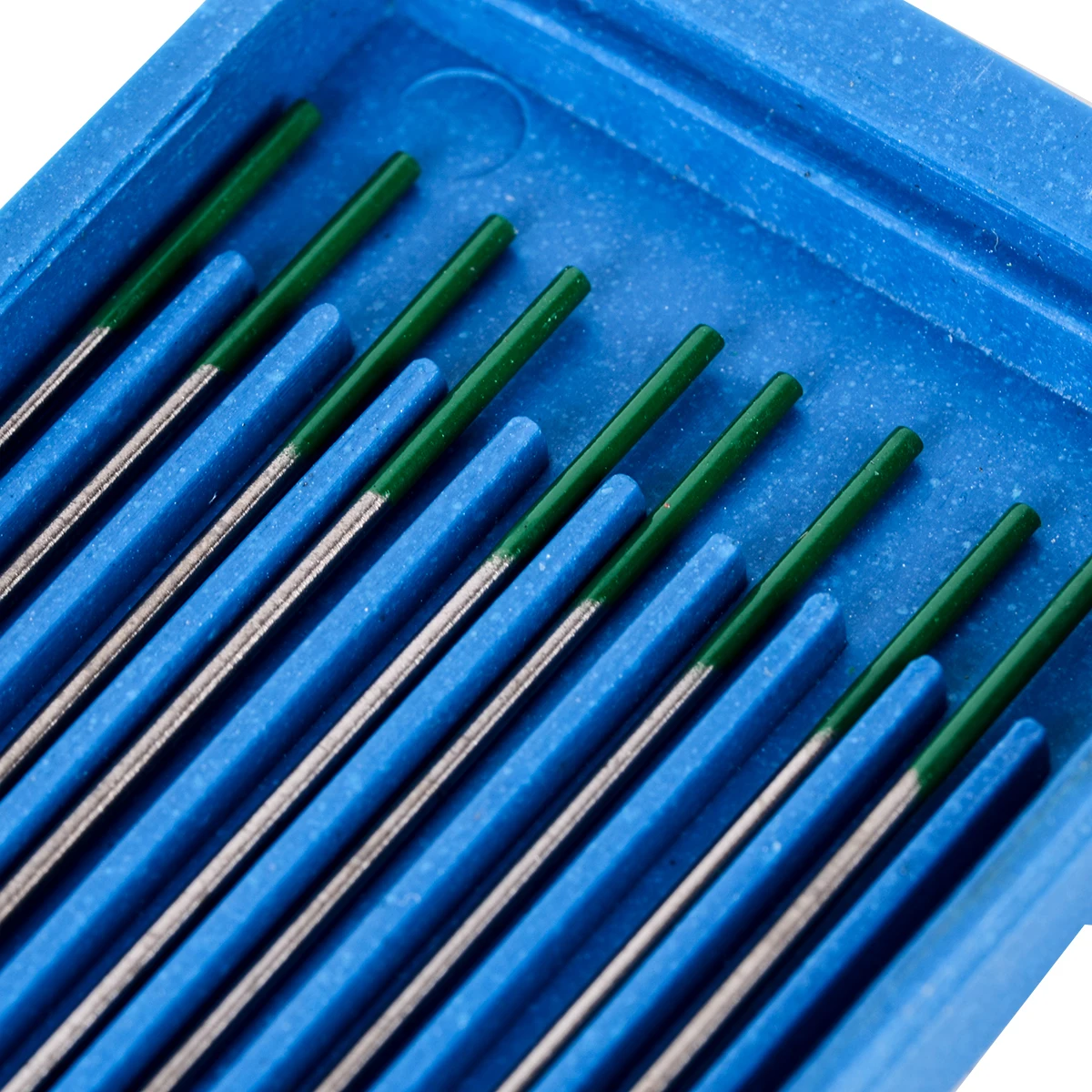 OSSIEAO 10pcs 1*175mm 1/25" * 7" Green Tip Pure Tungsten Electrode For TIG Welding