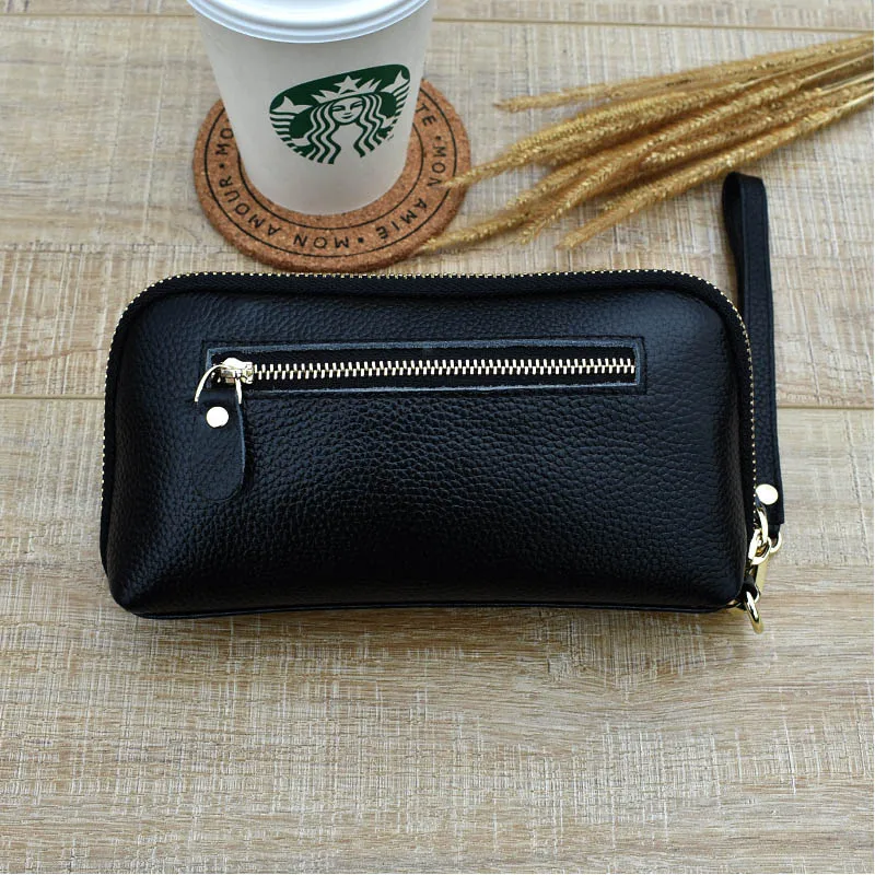 CICICUFF женский клатч из натуральной кожи, длинный женский кошелек на молнии, женская сумочка для монет, сумка для мобильного телефона