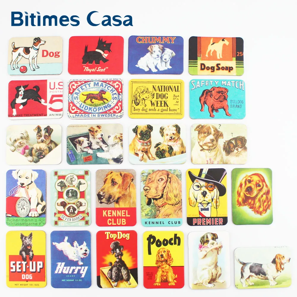 Bitimes 24 шт./компл. мультфильм собака холодильник набор магнитов Животные Собака Щенок дизайн украшения дома магнитные наклейки