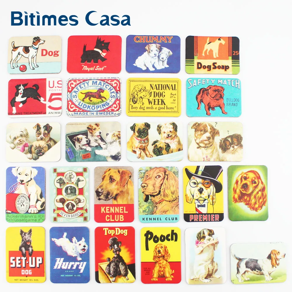 

Bitimes 24 pcs/Set Cartoon Dog Refrigerator Fridge Magnets Set Animal Dog Puppy Designs Home Decoration Magnetic Stickers