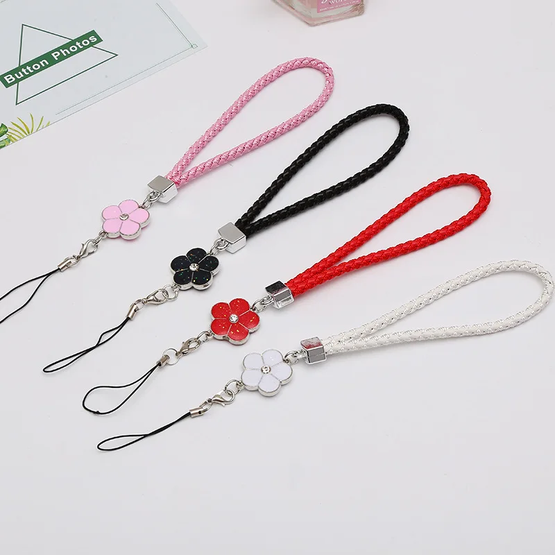 PU Leather Mobile Phone Straps Rhinestone Beaded Smart Phone Key Holder Ring Lanyard Smart Phone Accessory Cord Phone Hand Rope