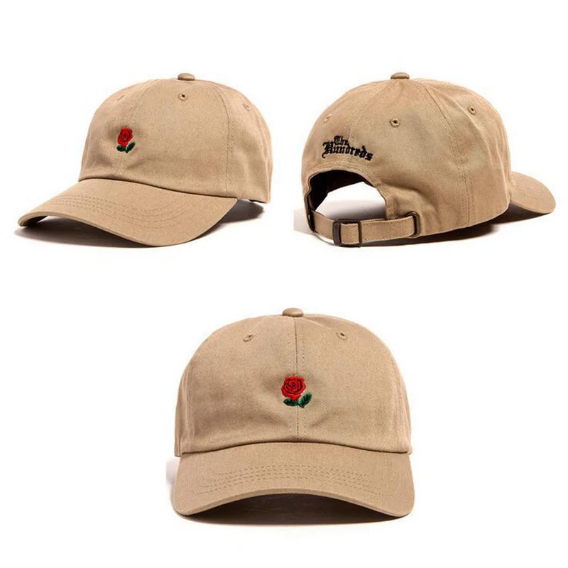 Women Men Rose Embroidered Baseball Cap Unisex Solid Flower Pattern Hat Male Female Fashion Adjustable Cotton Casual Caps CP0049 (5)