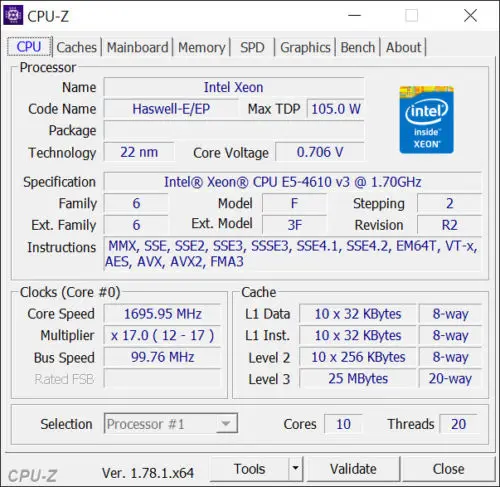 E5-4610V3 Intel Xeon E5 4610V3 1,7 ГГц 10-ядерный 25MB E5 4610 V3 FCLGA201-3 105W E5-4610 v3