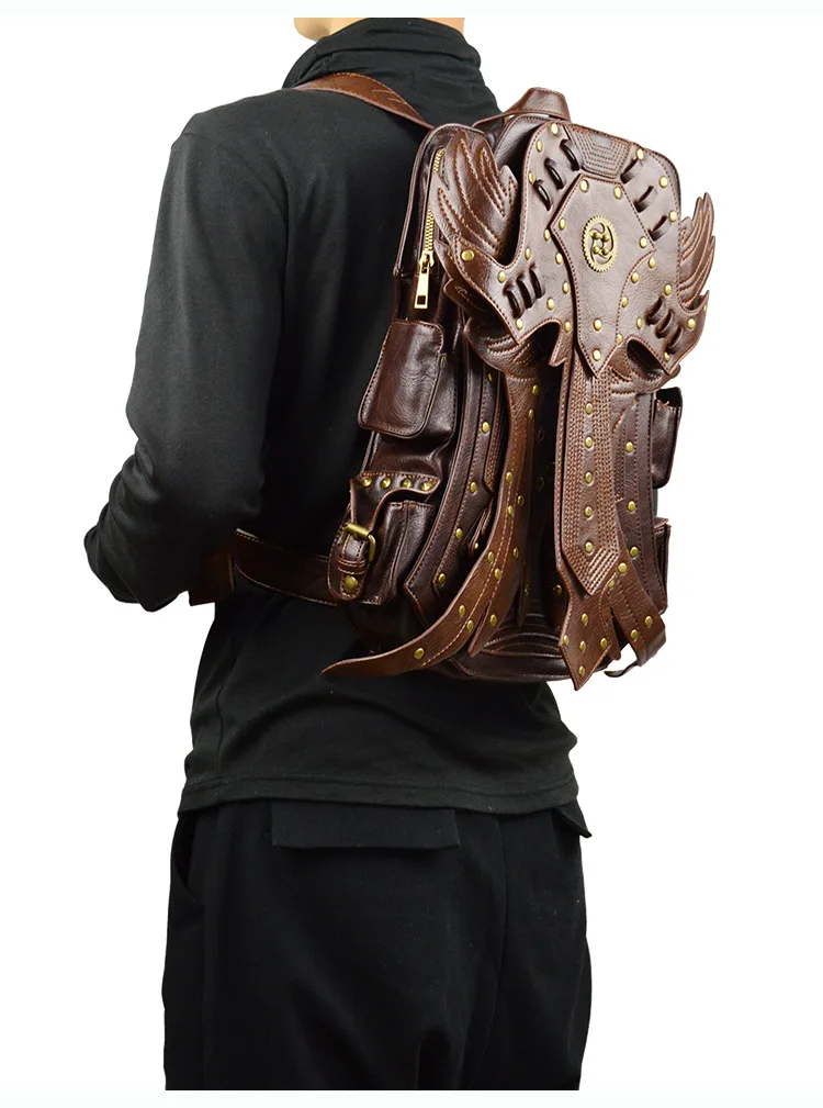 Модная Готическая сумка в стиле стимпанк, Череп, Ретро Рок, мужская и женская панк поясная сумка, сумка на плечо, чехол для телефона, держатель, женская сумка-мессенджер