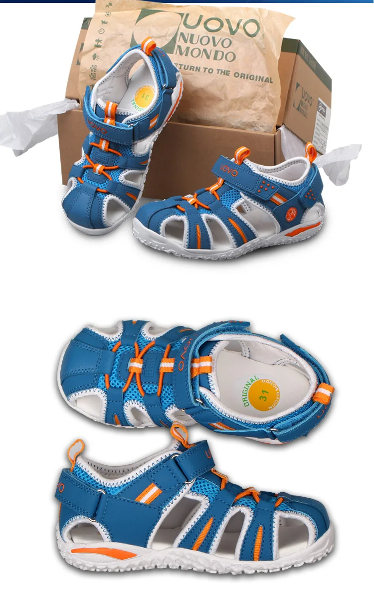 UOVO Brand 2020 Summer Beach Sandals Kids Closed Toe Toddler Sandals Children Fashion Designer Shoes For Boys And Girls 24#-38#