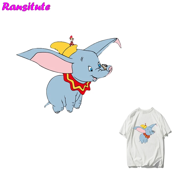Ransitute R314 Dumbo Серия 2 одежда печать Термотрансферная футболка аппликация нашивка на рюкзак моющаяся теплопередача