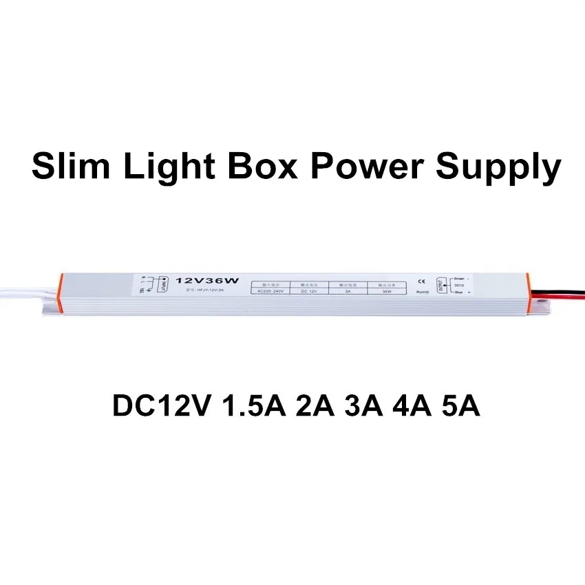 

12V 1.5A 2A 3A 5A LED Driver Lighting Transformer Ultra thin Switching Power Supply For Slim Advertising Light Box signs