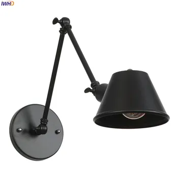 IWHD Black Iron Industrial LED Wall Light Fixtures Bedroom Bathroom Mirror Loft Style Vintage Wall Lamp Edison Applique Murale spider shaped water pipe wall light fixtures industrial loft style retro vintage wall lamp sconces luminaire applique murale