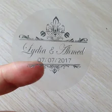 100 pcs 5cm Customize vintage wedding decoration personalized stickers transparent Hershey KISS FAVOR LABELS candy favors gift