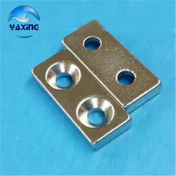 

20pcs cube magnet with hole 28x12x4 - 4mm hole Block Neodymium Rare Earth Permanent Magnet