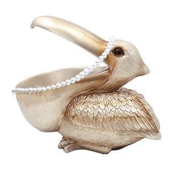 

Key Storage Resin Craft Pelicans Toucan Jewelry Box Creative Living Room Wine Cabinet Animal Storage Boxes Home Decoration