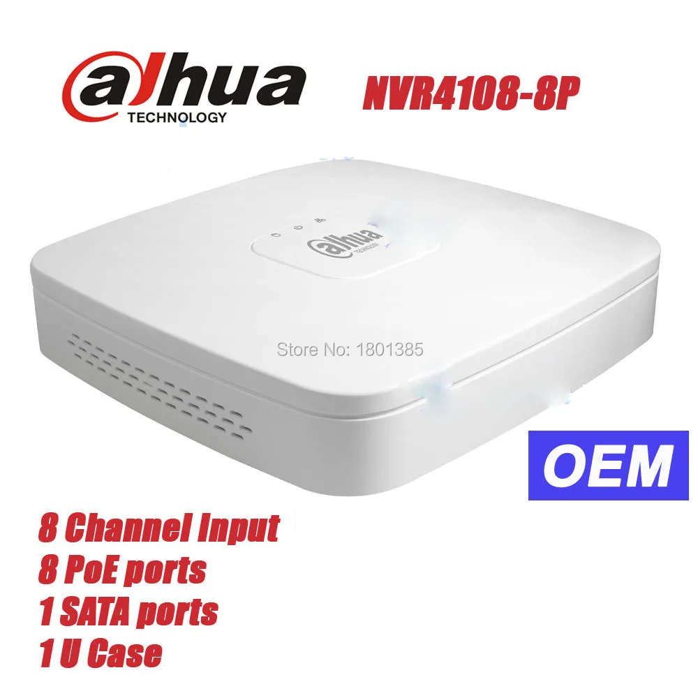 Dahua OEM NVR4108-8P Smart Mini 1U Network Video Recorder 8 Channel 8 PoE NVR CCTV security system for IP cameras
