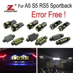 24 шт. ошибок светодиодный светильник номерного лампы + Интерьер Карта огни полный комплект для Audi A5 S5 RS5 sportback (2009-2015)