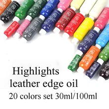 20 цветов Набор 30 мл/100 мл красочная краска кожа край масла краска подчеркивает край масло