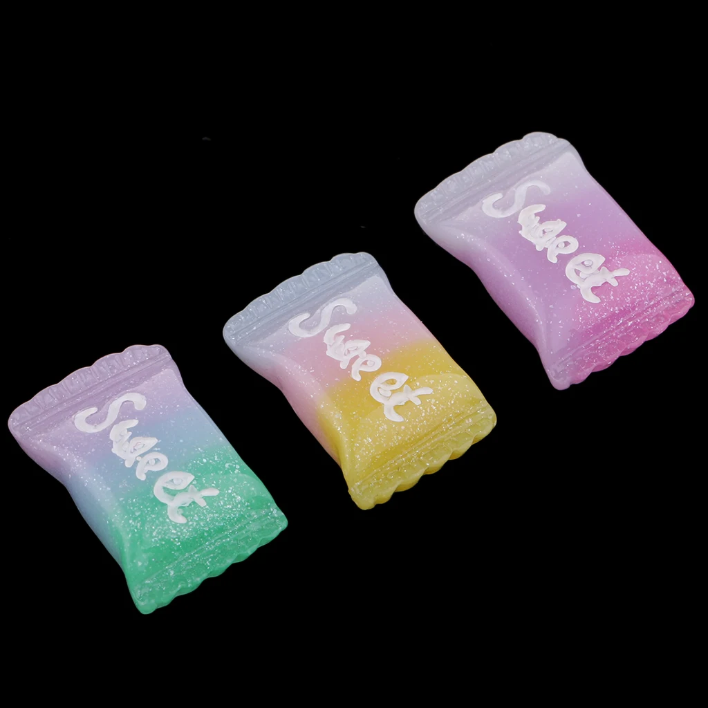 20 Pieces Kawaii Cute Candy Resin Flatback Cabochons Buttons Scrapbooking Slime Charm DIY Embellishment Crafts (2.2 x 1.5cm)
