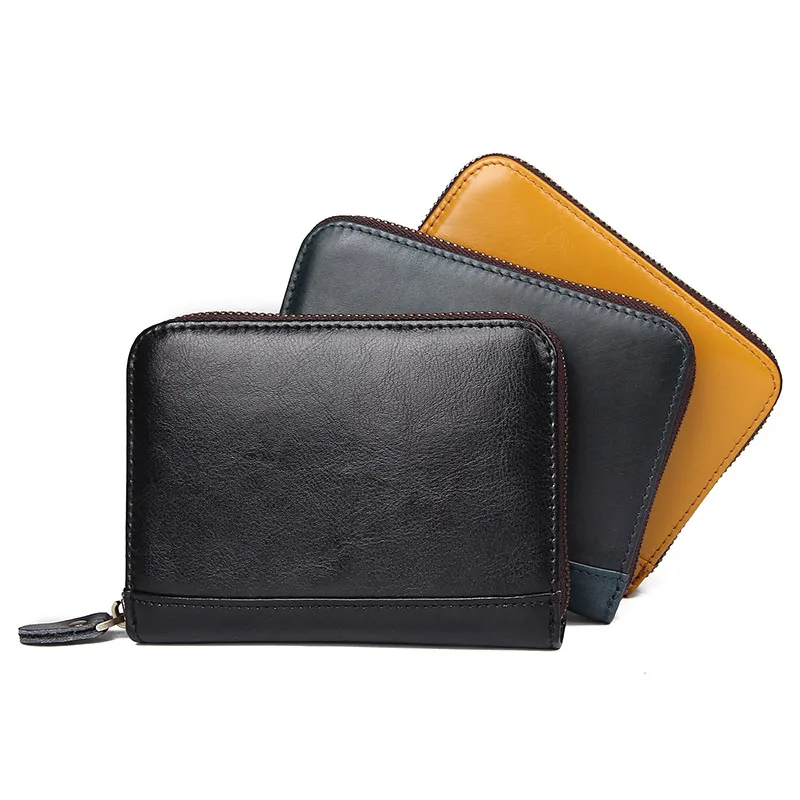 

Genuine Leather Unisex Card Holder Wallets High Quality Female Credit Card Holders Women RFID Card holder Purse R-8439