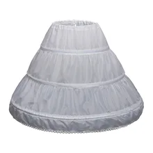 White Petticoat Underskirt for Flower Girl Dresses Wedding Accessories 3 Hoops Kids Crinoline 3-12 years Girls Puffy Petticoat