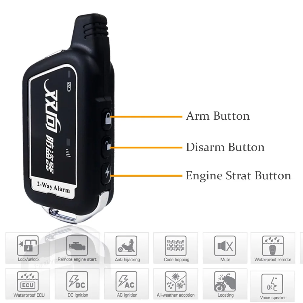 2 двухсторонняя Противоугонная мотоциклетная сигнализация дистанционный запуск двигателя Автозапуск для скутера мото Honda YAMAHA Suzuki Kawasaki