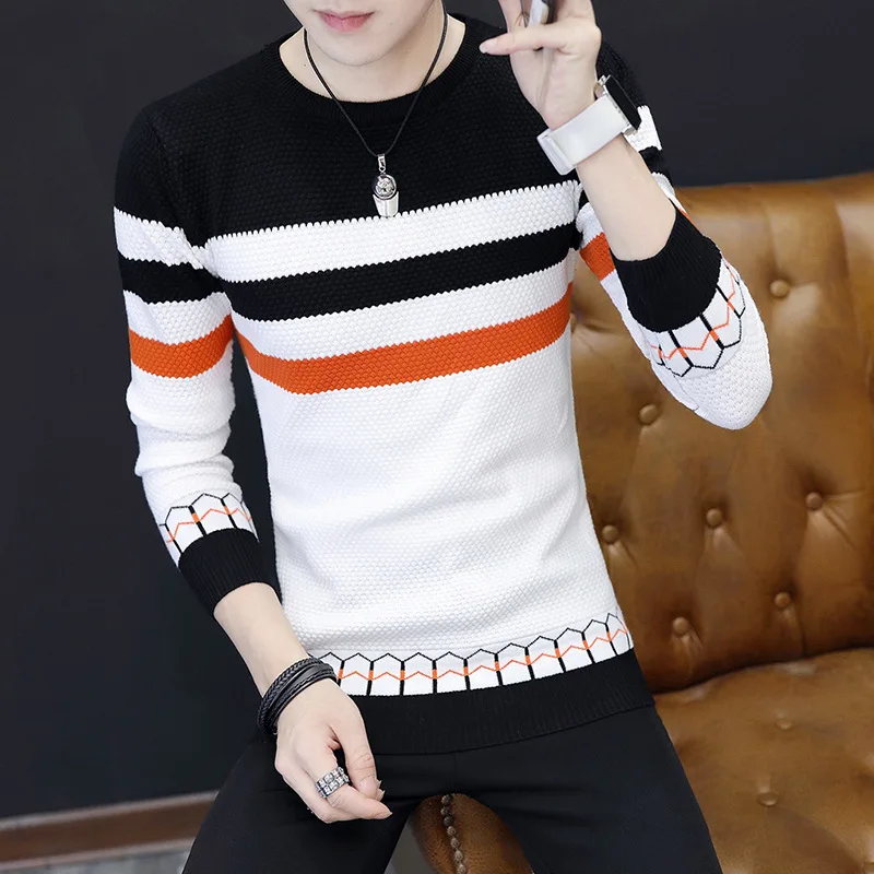 

Mens Sweaters New Classic Simplicity Pullover O-Neck Sweater Men Long Sleeves Grey Black Teenagers Sweaters