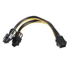 Практичный черный 6 Pin PCI-E модуль Женский на двойной 8 Pin 6+ 2P Мужской Видеокарта адаптер питания кабель