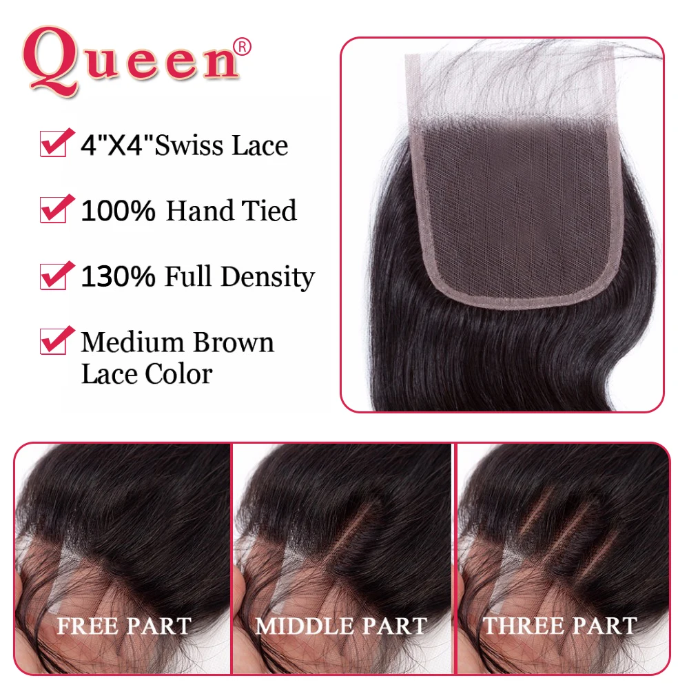 Queen Hair Body Wave Bundles With Closure 4 Bundles Malaysian Remy Wave Hair With Closure Natural Color Closure With Bundles Queen Hair Body Wave Bundles With Closure 4 Bundles Malaysian Remy Wave Hair With Closure Natural Color Closure With Bundles