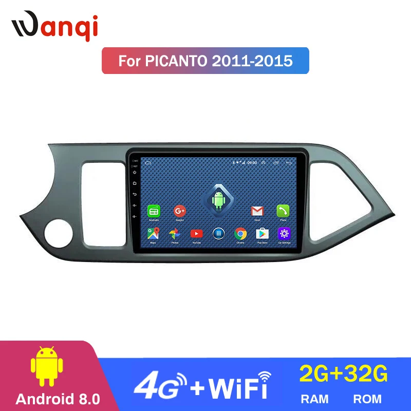Flash Deal Android 8.0 2+32G  4G 3G WIFI netcom 9 inch For KIA morning picanto 2011-2015 car gps dvd system support steering wheel control 2