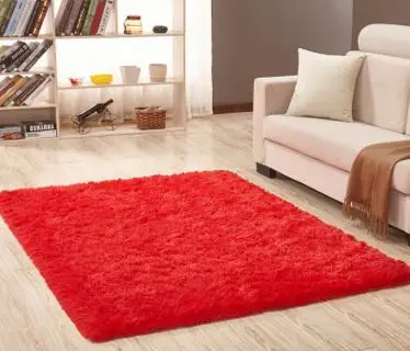Большие размеры пушистые коврики анти-Лыжные из искусственного меха ковер для столовой коврики верблюжья гостиная спальня alfombres - Цвет: Red